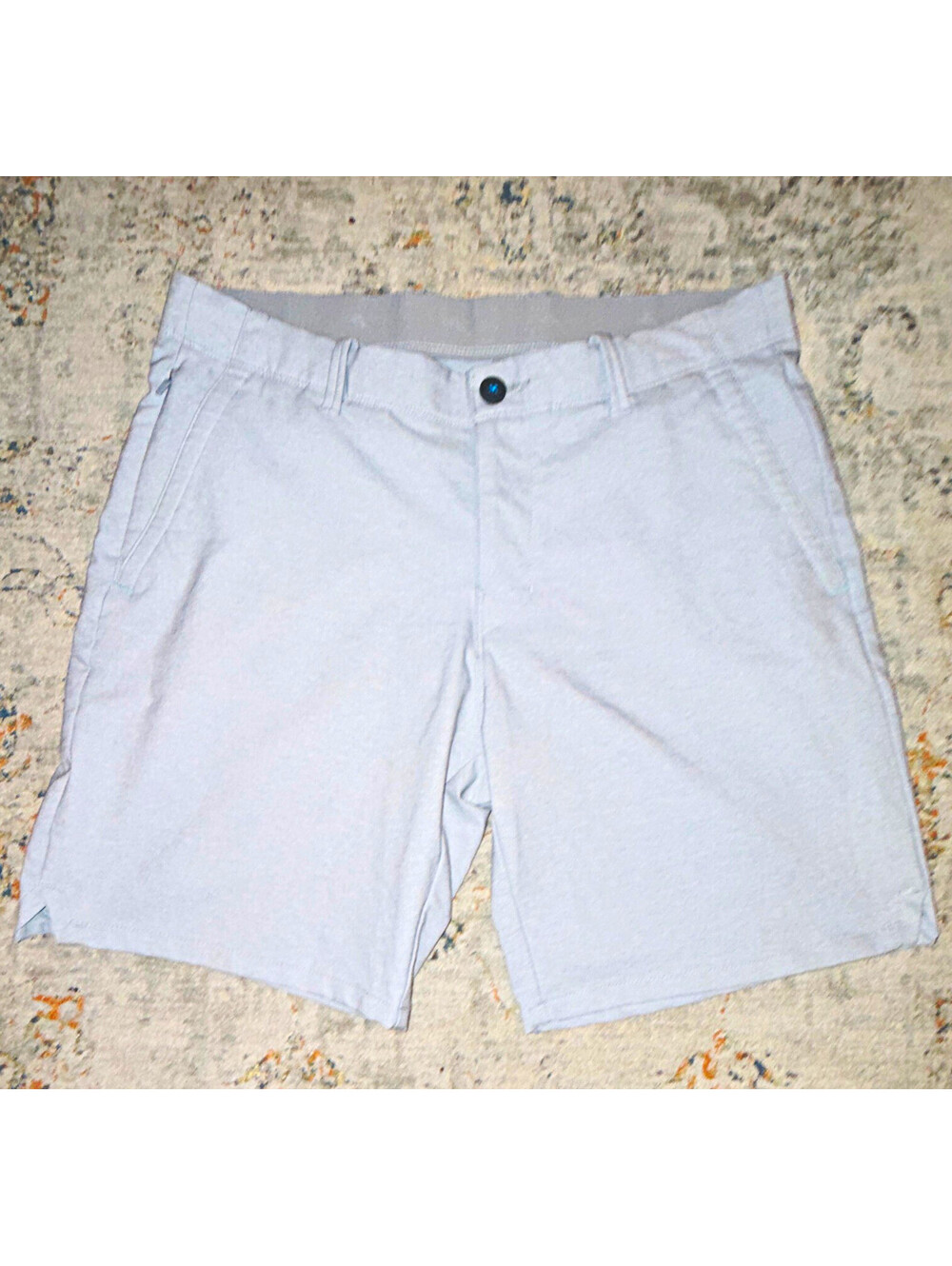 Tommy Bahama Men’s Solid Gray Chino Shorts Flat Front 9" Inseam Button A284